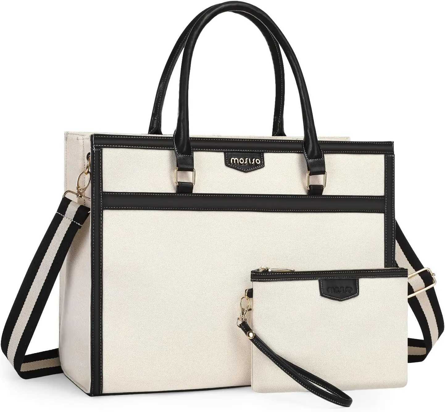 Laptop Bag Canvas Tote Bags Casual Travel Womens Handbag 15.6 inch Laptop Shoulder Messenger Briefcase for Office Work College Z250509
