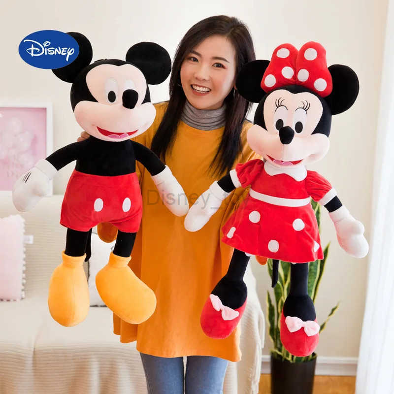 Disney 20-75cm Disney Mickey Minnie Mouse Plush Toys Pillow Kawaii Mickey Minnie Stuffed Doll Cartoon Elf Plush Doll Xmas Gift For Kids Y250510