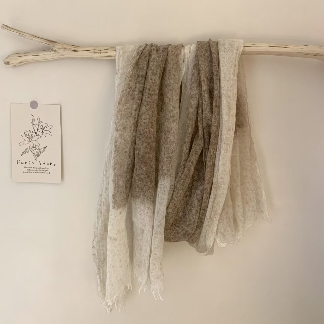 T676 Spring and Autumn Warm Artistic All-match Cotton and Linen Scarf Women's Extended Shawl Thin Neck