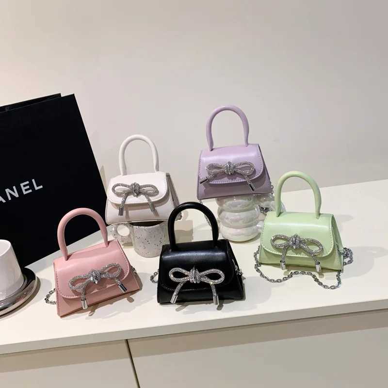 Bow Design Solid Color Mini Shoulder Bag PU Leather Flap Crossbody Bags for Women 2024 Fashion Female Chain Purse and Handbags Z250512