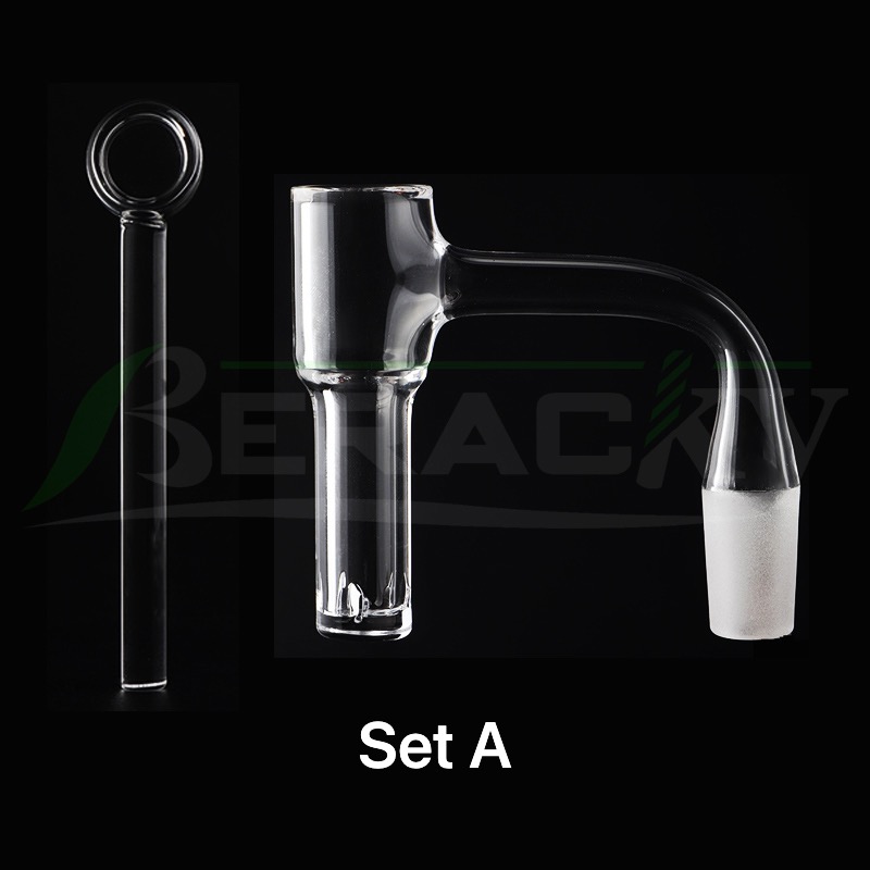 Beracky New Full Weld Terp Feeder Slurpers Quartz Banger 10mm 14mm 18mm Tasters Nails With Dish For Glass Water Bongs Dab Rigs