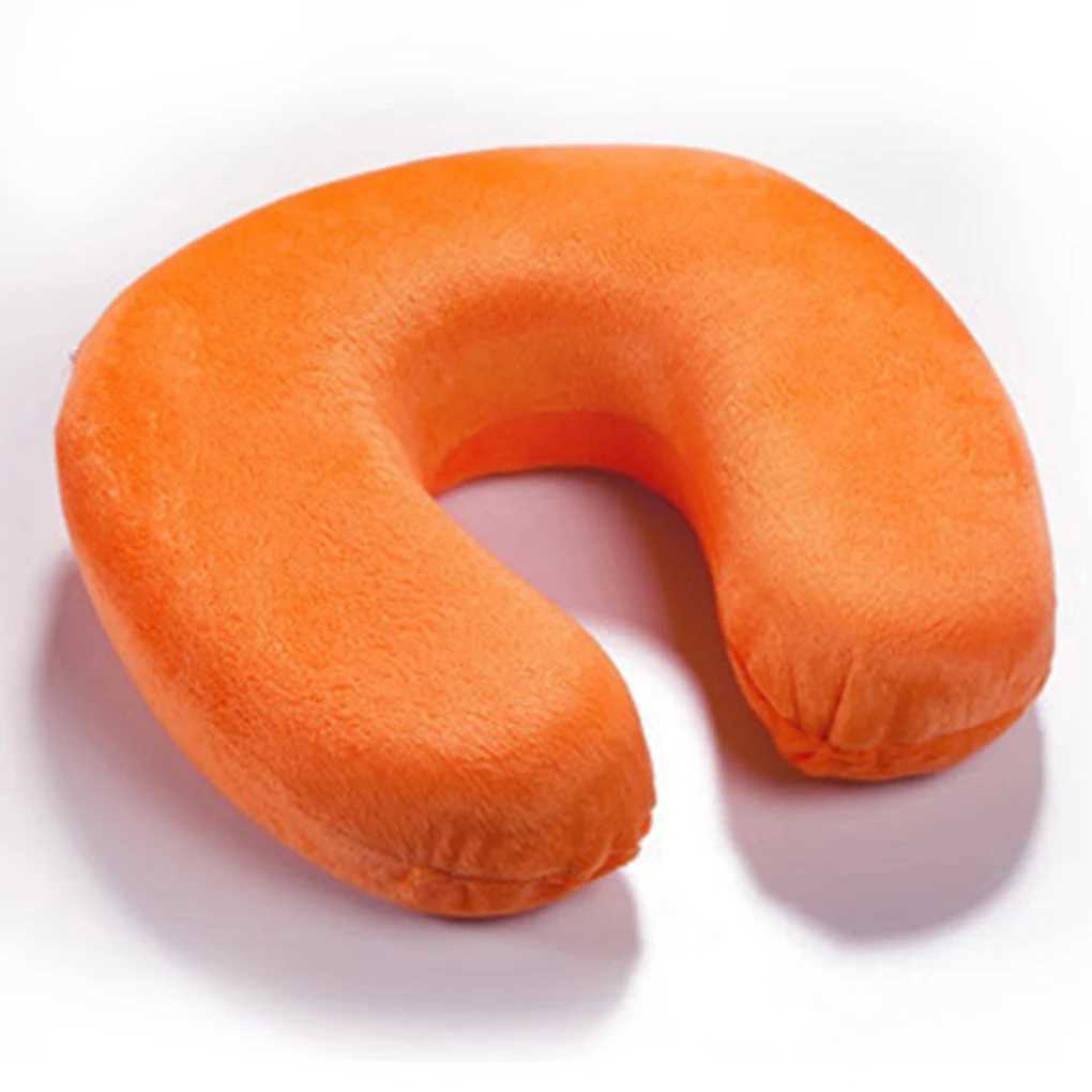 Memory foam neck pillow rest neck pillow U-shaped soft travel pillow office train rest plane 15 color neck pillow M250510