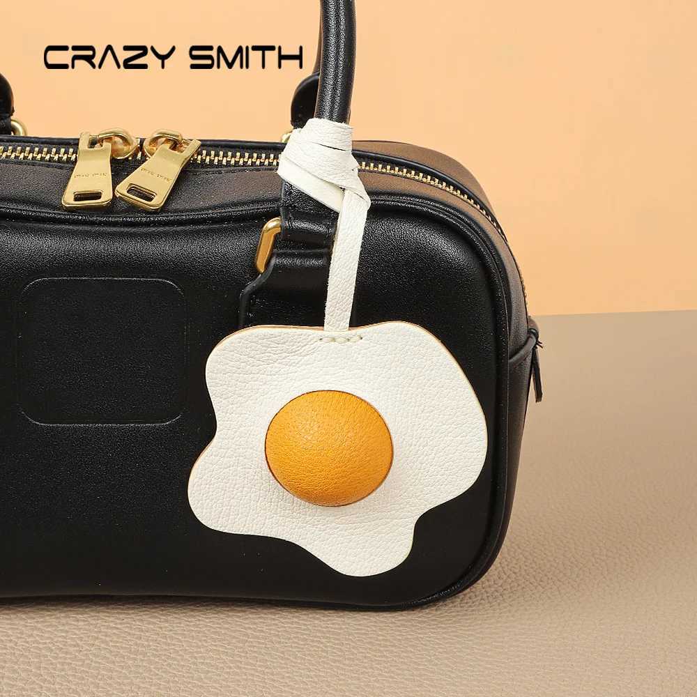 Handmade Genuine Leather Bag Charm Sun Egg Keychain Purse Charms Bag Pendant for Handbags Gift Bag Accessories Charms Z250509