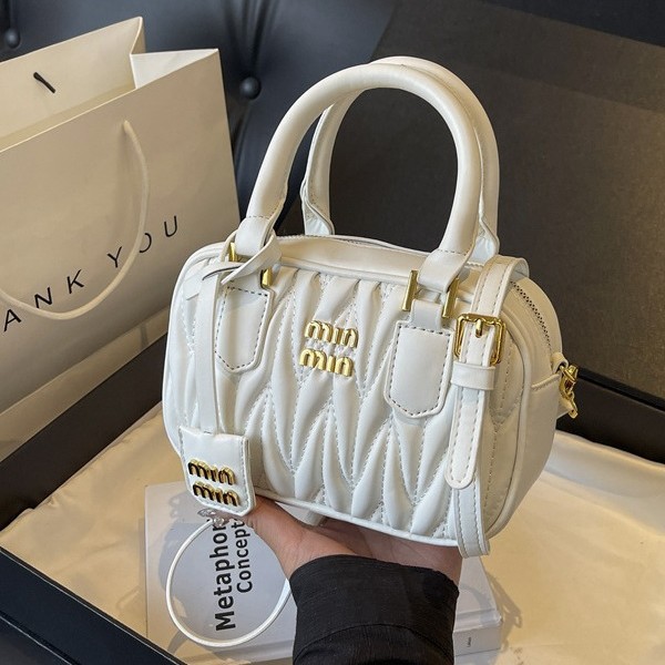 2025 Designer Luxury Boutique Small Square Bag Women's Pleated Shoulder / Crossbody Bag Summer Trendy Style Free shipping