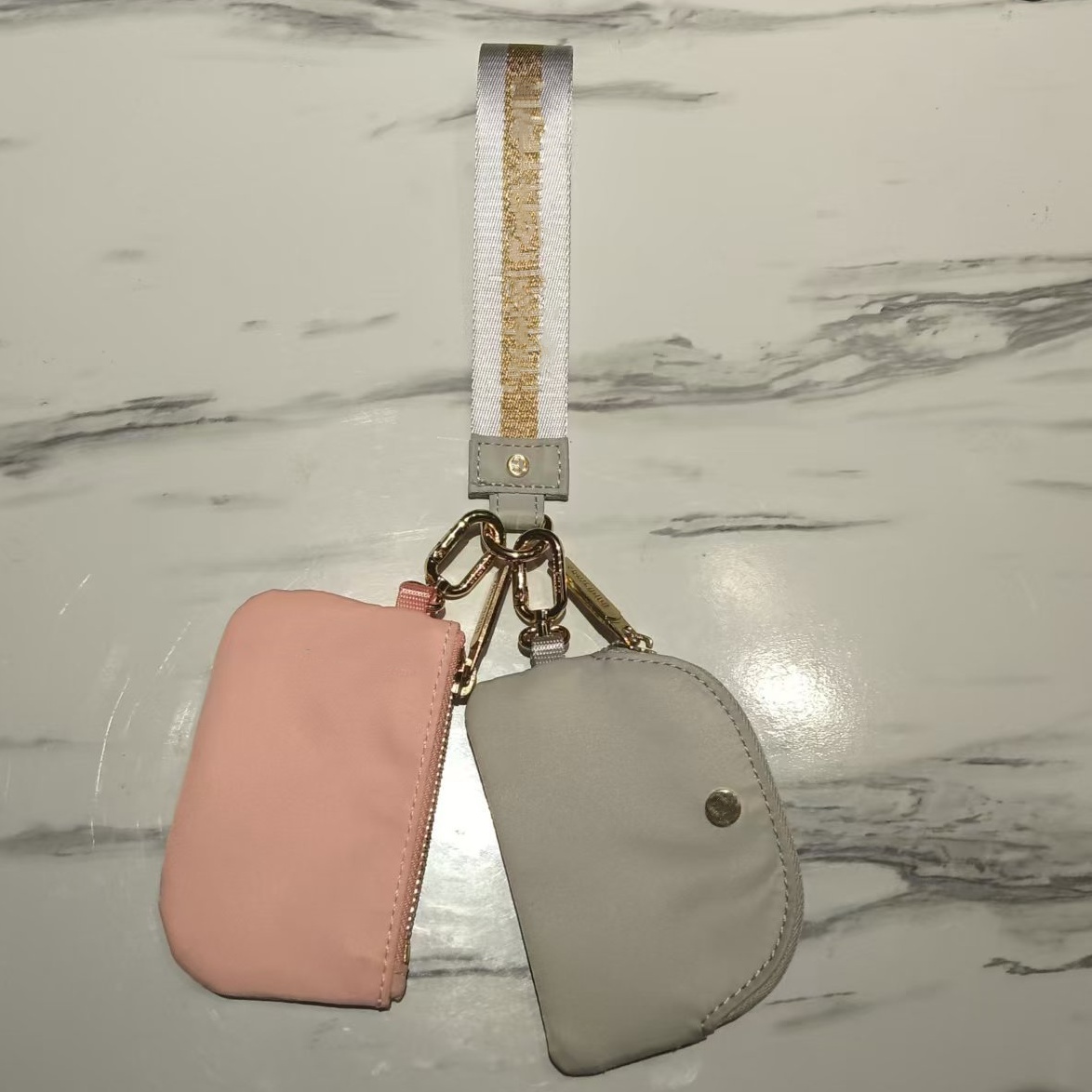 Yoga clutch keychain gym mini Designer purse with detachable zipper luluness lekey chain wristlet guard wallet portable pocket luluness Coin Card bag 