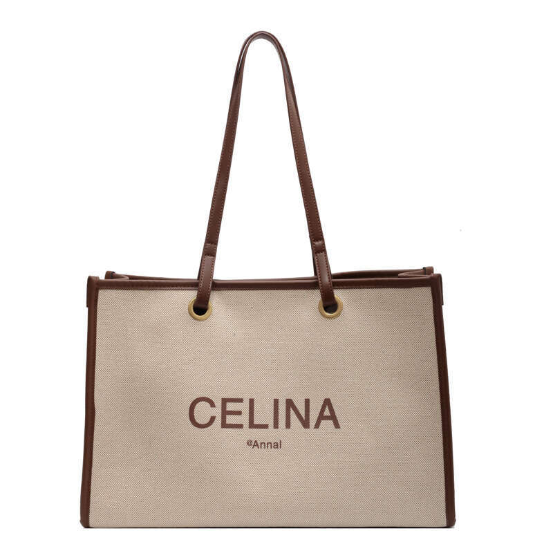 designer bag High end large capacity for women's new canvas, enlarged and thickened one shoulder commuting handheld mommy bag, tote bag