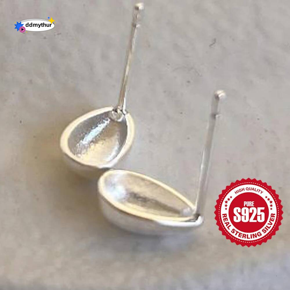 Korean Sterling Sier Glossy Water Drop Earrings Women's Fashionable And Simple Perforated Earring Party Boutique Jewelry ddmythur