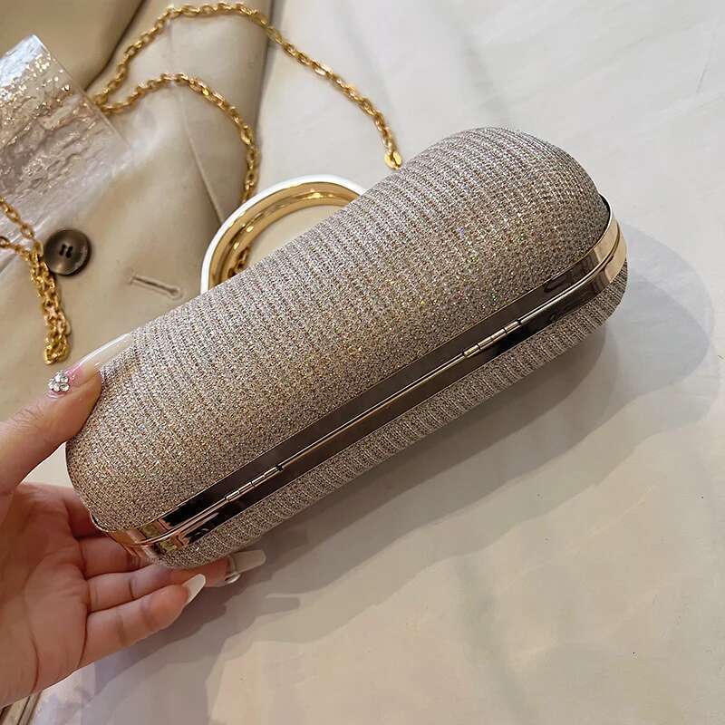 Dinner Bag Chain Evening Dinner Shoulder For Women Handbag Fashion Crossbody Bags Vintage Underarm Bag Satchel Black KQ