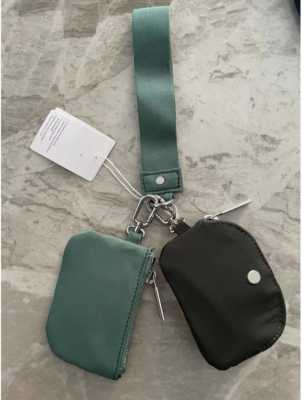 Yoga clutch keychain gym mini Designer purse with detachable zipper luluness lekey chain wristlet guard wallet portable pocket luluness Coin Card bag 