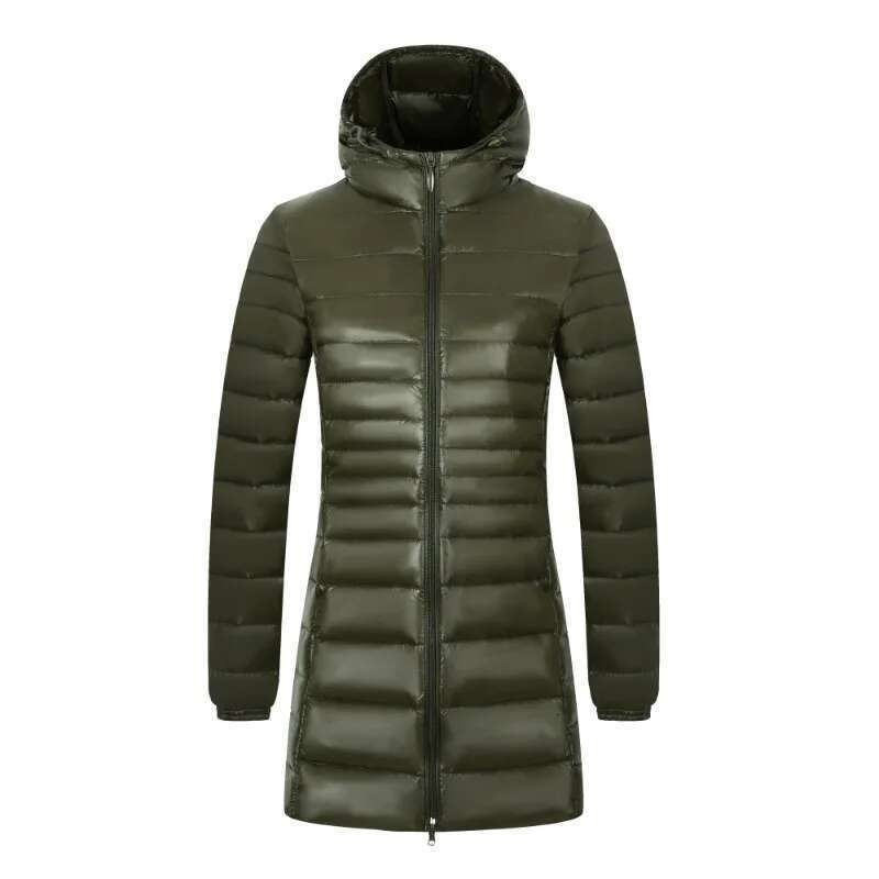 12 Color Women Long Warm Light Down Jacket Ladies Fashion Hooded With Portable Storage Bag Puffer Coats Women's Overcoats Designer