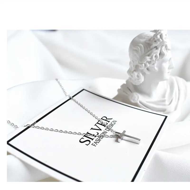 Buy 925 Sterling Silver Small Cross Pendant Chain Light Polishing Simple Necklace for Women Fashion Glamour Fine Jewelry ChainXJ250510