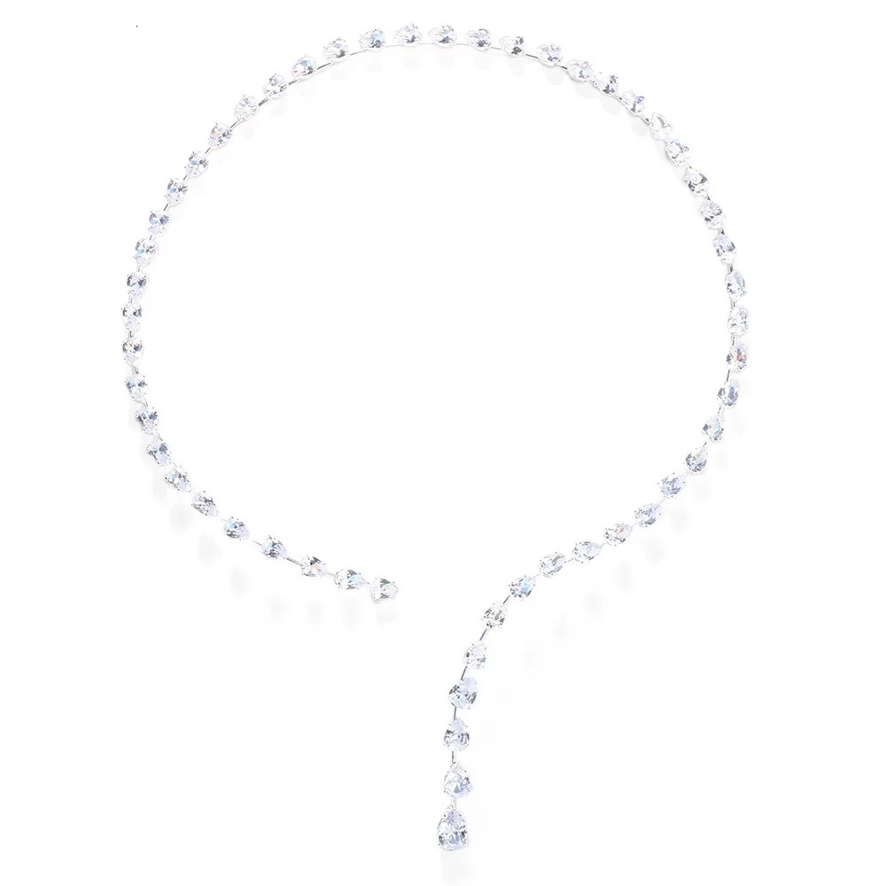 Stonefans Fashion Zircon Pendant Choker Water Drop for Women Vintage Clavicle Chain Crystal Collar Necklace Bridal Jewelry Gift 250509
