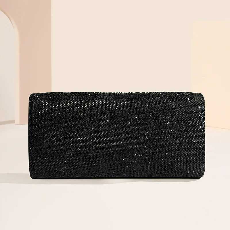 Women Fold Glitter Handbag Shiny Envelope Evening Bag Ladies Pleated Silver Clutch Chain Wedding Party Mini Long Purse XA12ZD Z250512