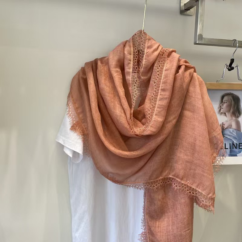 T670 Japanese cotton and linen scarf for travel sun protection with women's spring and autumn thin winter all-match solid color scarf
