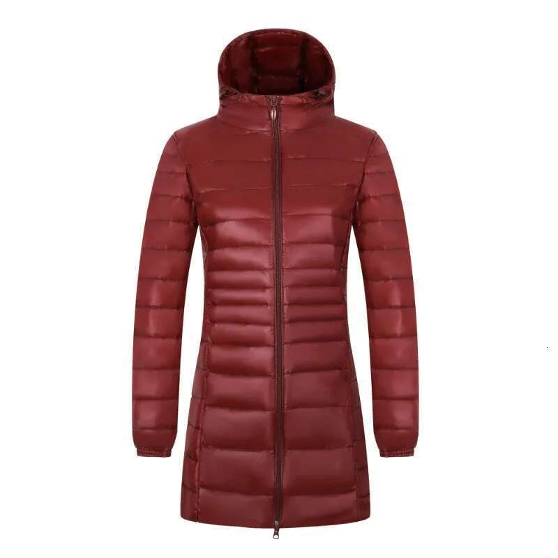 12 Color Women Long Warm Light Down Jacket Ladies Fashion Hooded With Portable Storage Bag Puffer Coats Women's Overcoats Designer