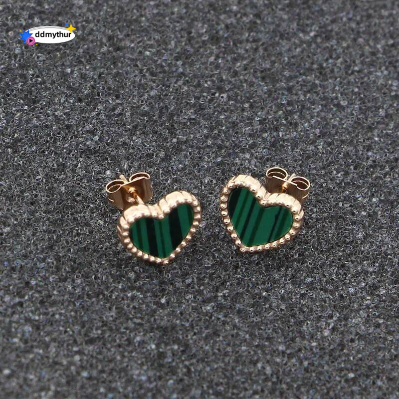 Lovely Heart Stud Earring For Woman Rose Gold Color Pure Stainless Steel Jewelry Girl Gift Party Not Fade Free Shipping ddmythur