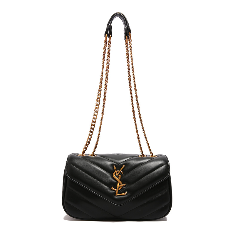2025 Designer Luxury Chain Bag Women's Embroidered Grid Crossbody Shoulder Bag Fashion Versatile