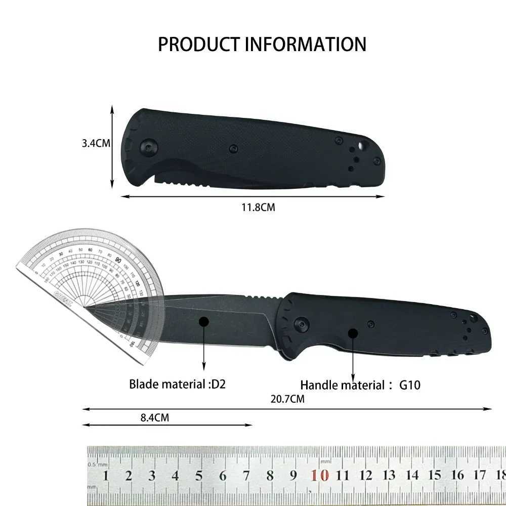 2 Styles BM 4300 Folding Knife D2 Steel Blade G10 Handle Camping Tactical Military Tool Outdoor Hiking EDC Pocket Hunting KnivesXJ250510