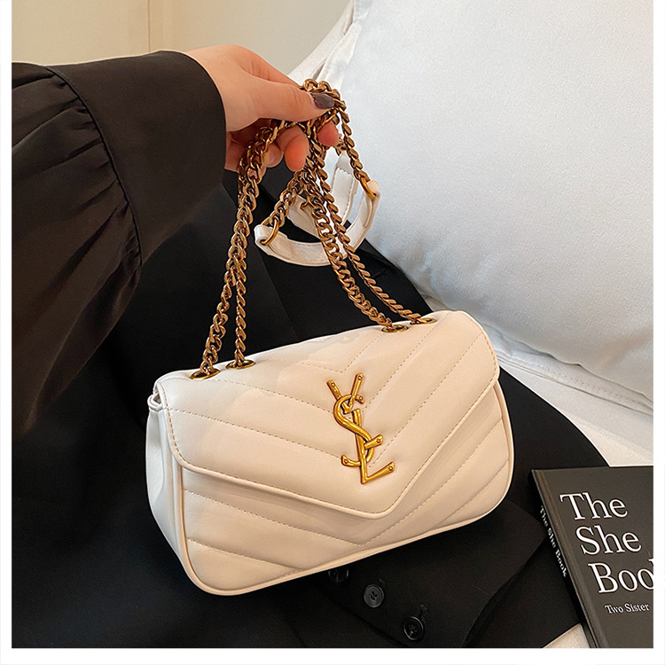 2025 Designer Luxury Chain Bag Women's Embroidered Grid Crossbody Shoulder Bag Fashion Versatile
