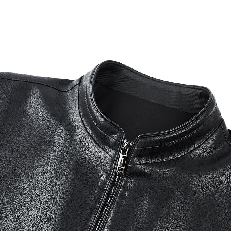 Men's Spring-Autumn Leisure Leather Jacket - Business Ready with PU Material