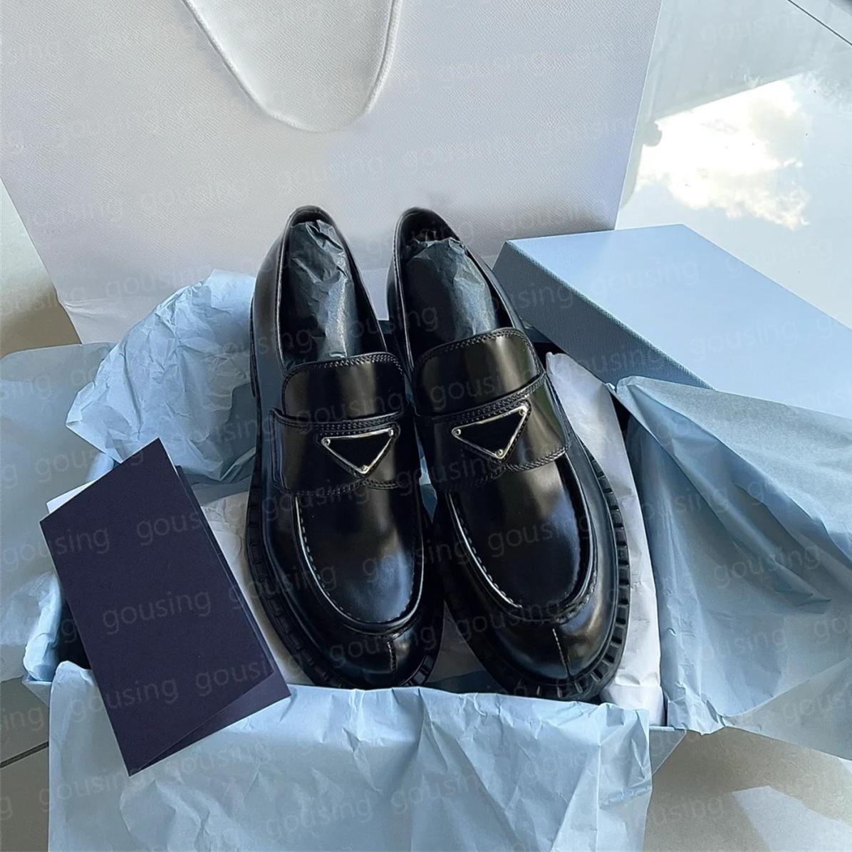 Loafers designer women Quilted Leather Mule Case Metal buckle Moccasins Platform loafer Shoes Patent Leather luxury matte chunky classic casual single eur35-42