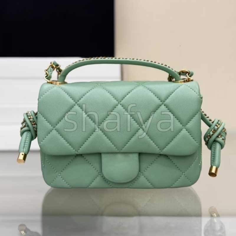 12A Upgrade Mirror Quality Designer 25C Trendy Bag Lambskin Quilted Bag With Top Handle Womens Luxurys Handbags Genuine Leather Black Purse Shoulder Chain Box Bag
