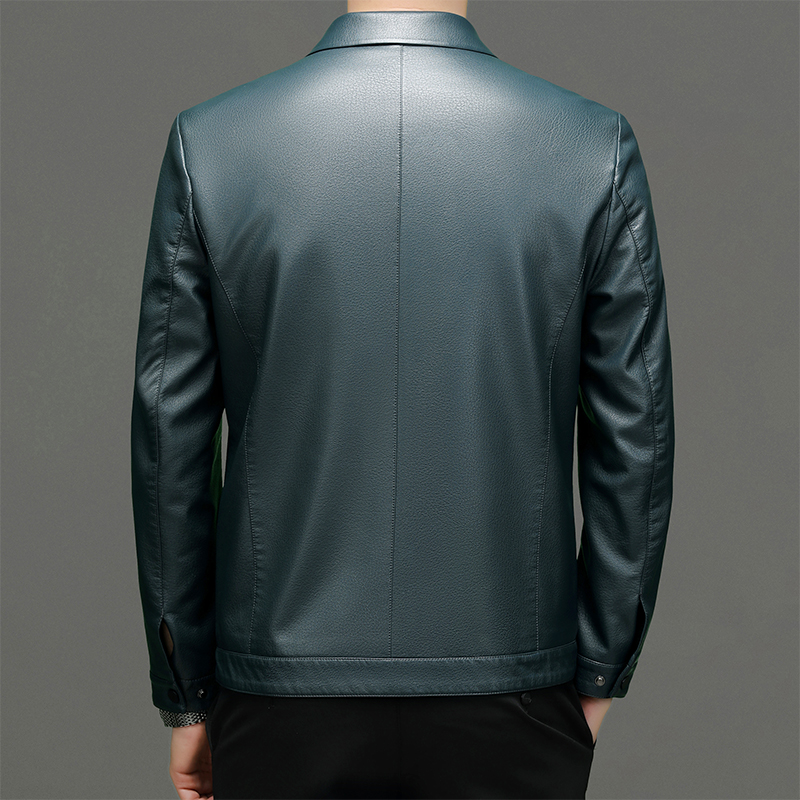 Middle-aged Mens Fashionable Business Pu Leather Coat for Everyday Wear Stylish & Durable 8362