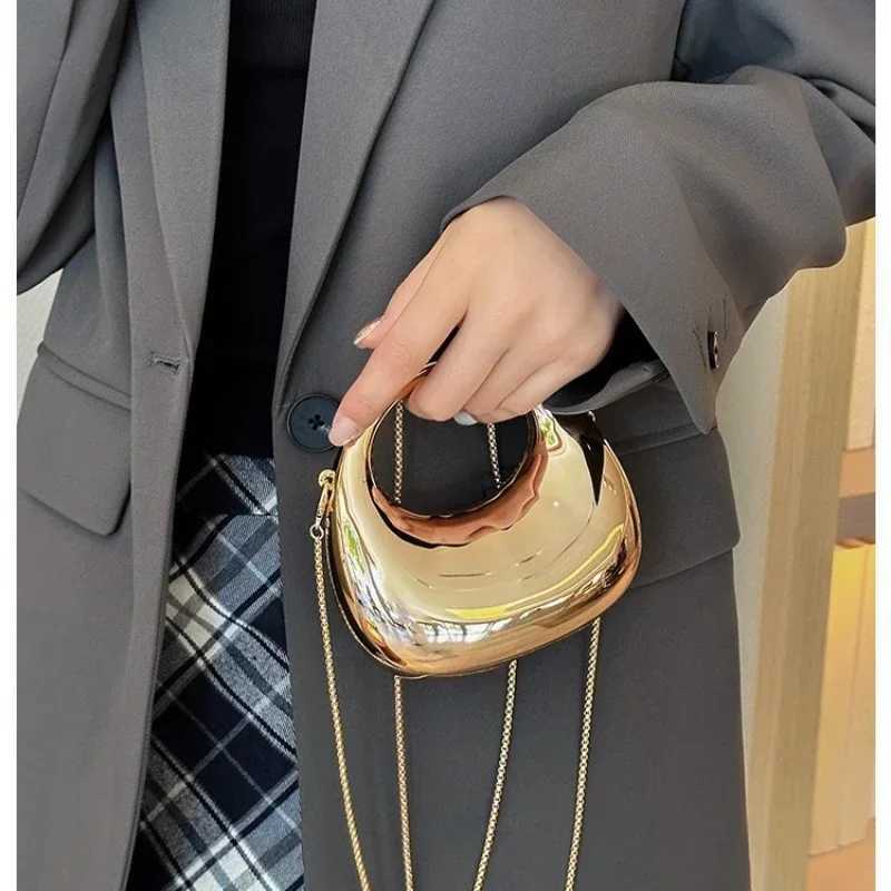 Hot Selling Womens Crossbody Bag 2024 New PVC Metallic Luster Half Moon Party Banquet Womens Bag Handbag Womens Bag Z250510