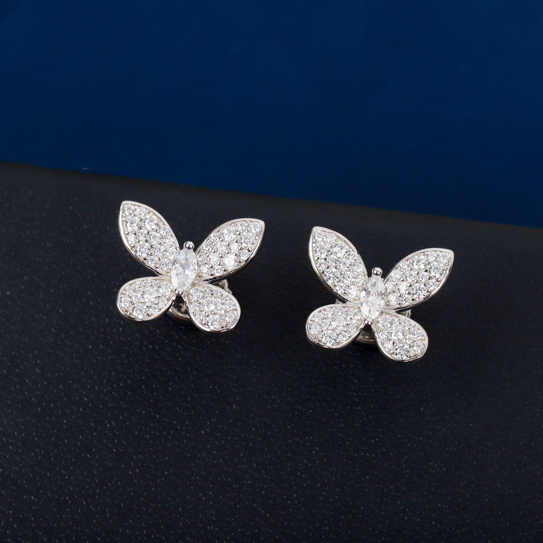 Flower earrings designer Stud inlaid Czech crystal top quality never fade 925 silver luxury diamond fashion jewelry highest counter quality with box 016