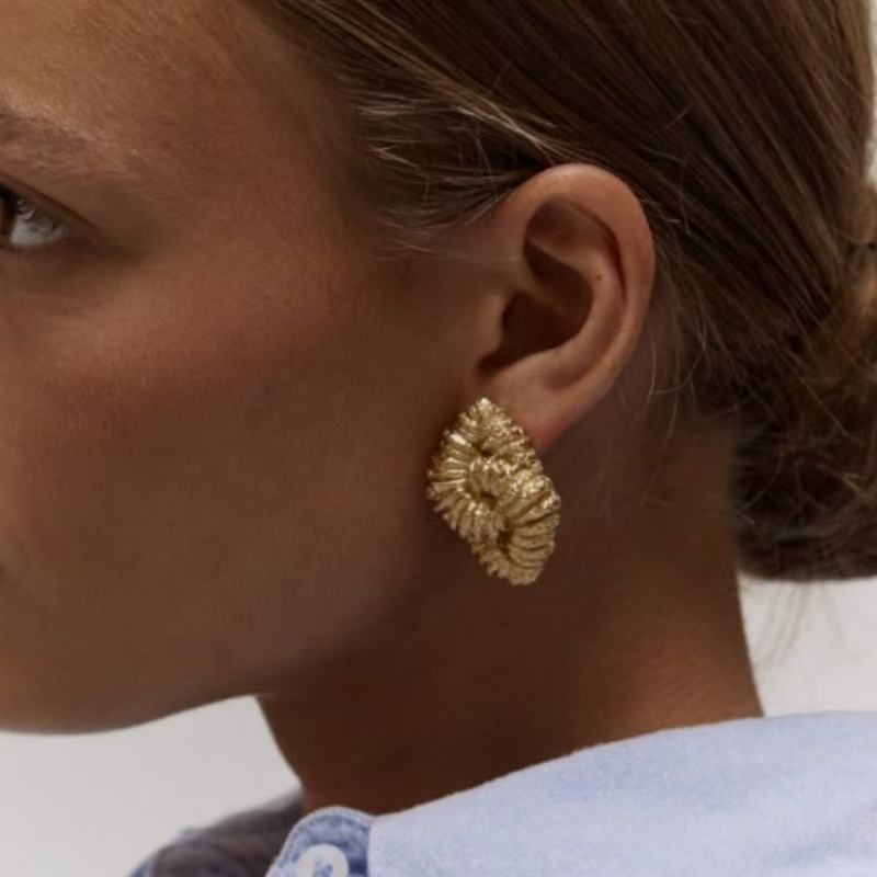 textured with a light and high-end feel, personalized earrings
