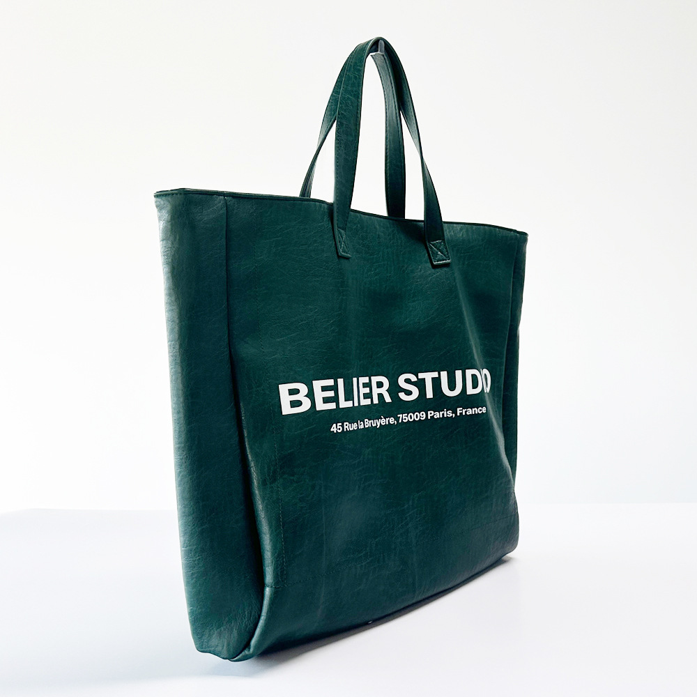 Leather simple large capacity bag, women's fashionable versatile casual shoulder bag, student commuting tote handbag
