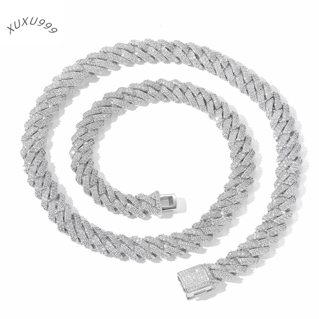 Wholesale Cubana Link Hip Pop Jewelry 925 Sterling Silver High Quality VVS Moissanite Iced Out Cuban Link Chain Men Necklace
