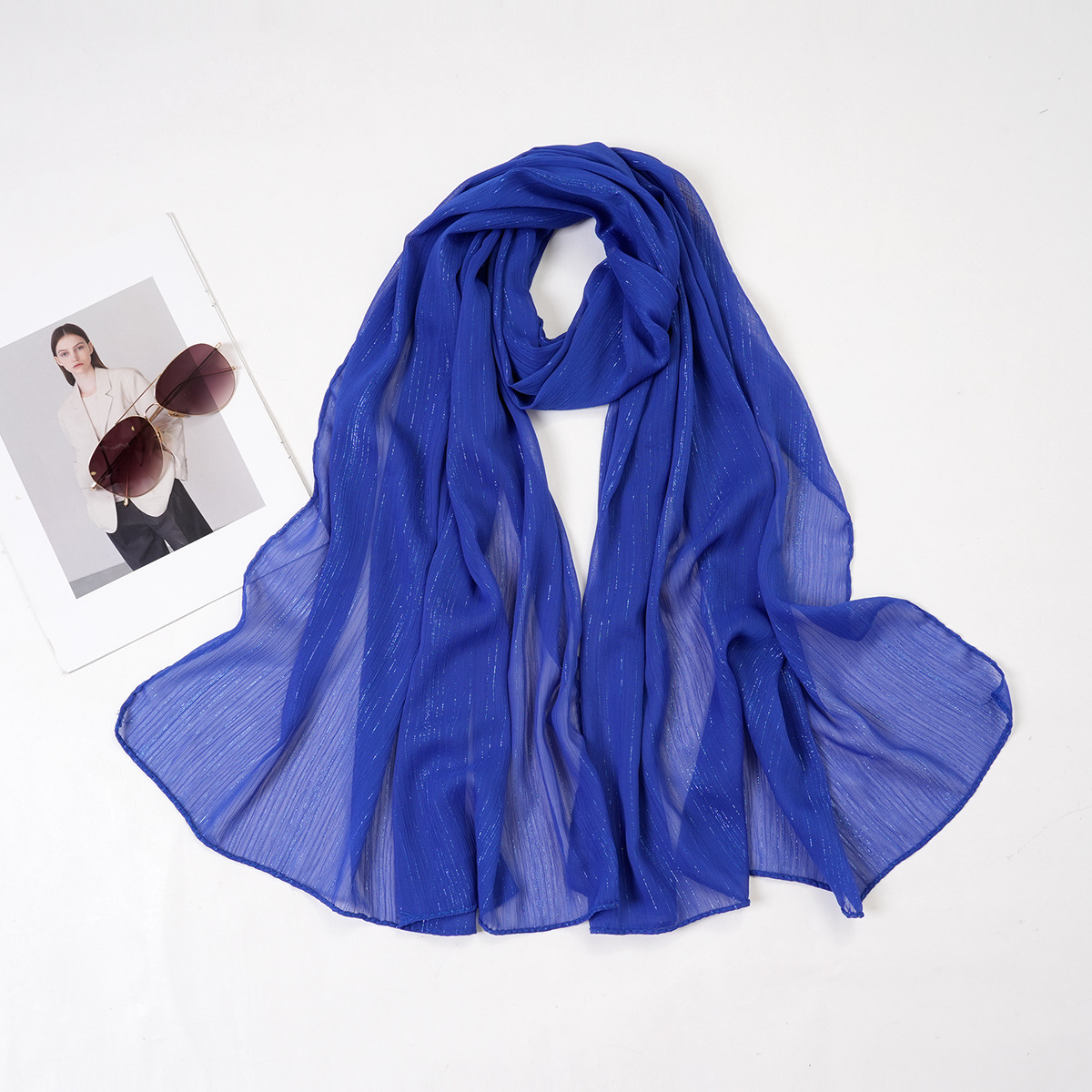 K676 Cross-border supply of new spring and summer gold silk fashion leisure shawl solid color temperament outer wear sunscreen ladies scarf spot