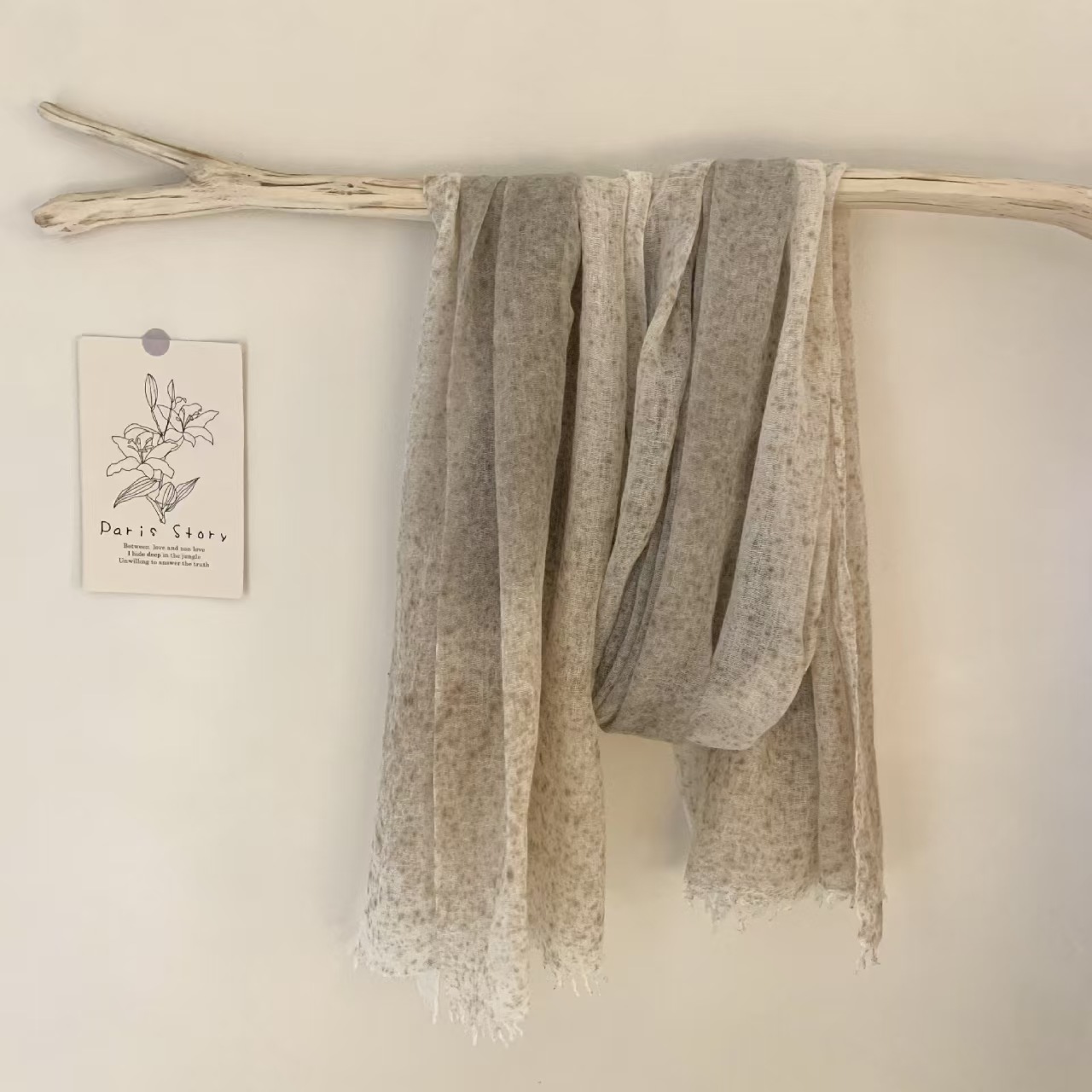 T676 Spring and Autumn Warm Artistic All-match Cotton and Linen Scarf Women's Extended Shawl Thin Neck