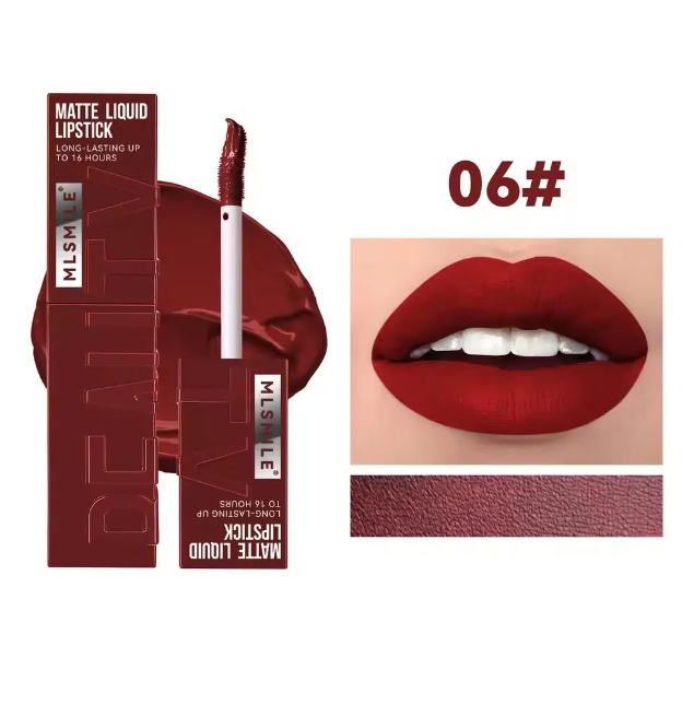 6 Colors Nude Matte Lip Gloss Waterproof Lasting Lipstick Not Fading Sexy Nude Red Pink Velvet Liquid Lipsticks Makeup