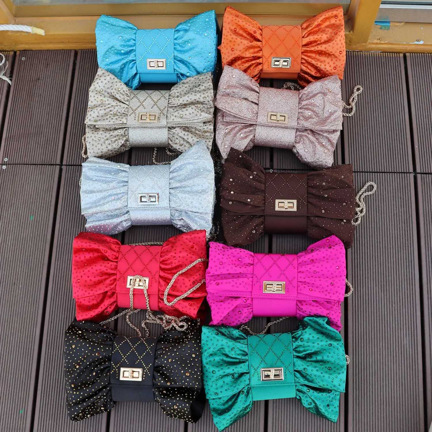 Classic Night Banquet Bag Cheaper Grace Bowknot Silks Women Evening Bags for Pochette Prom Clutch Bags Ladies Purse Handbags Z250512