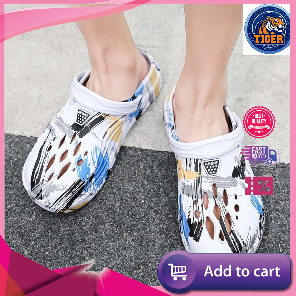 Ddmysheep Ddmysheep Men S Sandals Beach Shoes Casual Outdoor Slippers Personalized Graffiti Style Light Weight New Summer Plus Size