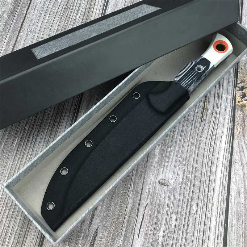 Two-Color G10 BM 15500 Hunt Meatcrafter Fixed Blade Knife D2 Satin Blades Outdoors Camping Hunting Military Straight KnivesXJ250510