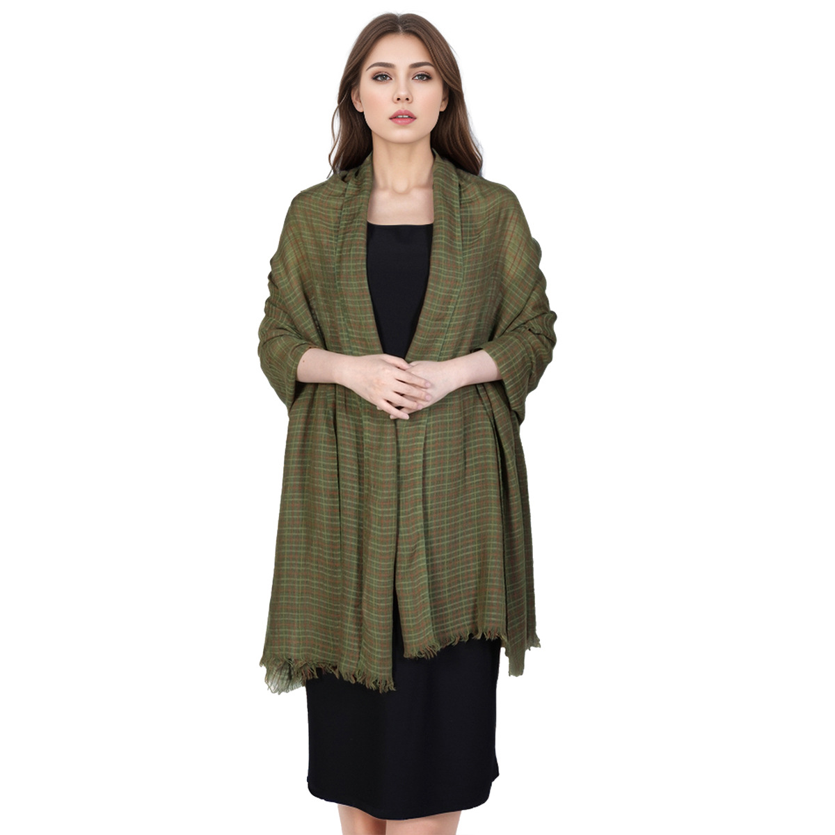 K677 Factory direct sale fashion wool plaid print thin versatile soft casual shawl beach sunscreen scarf headscarf