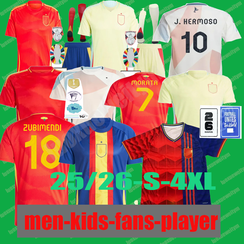 24 25 26 LAMINE YAMAL Kid Kit Espana Football Shirt Soccer Jersey Espagne Torres Gavi Rodrigo Pedri Lamine Yamal Morata Away Team Maillot Camiseta Player Edition Fans