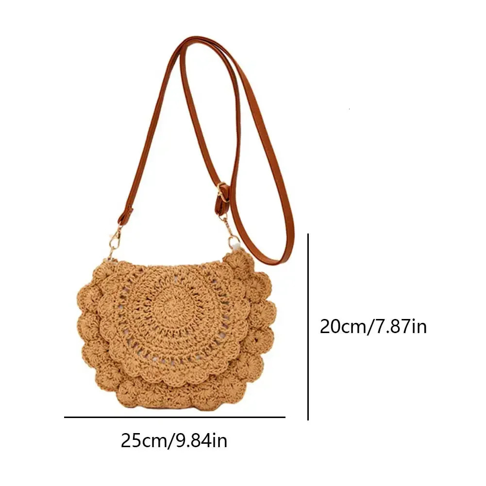 Womens bracelet wallet summer crochet beach bag adjustable shoulder strap womens handbag 250428