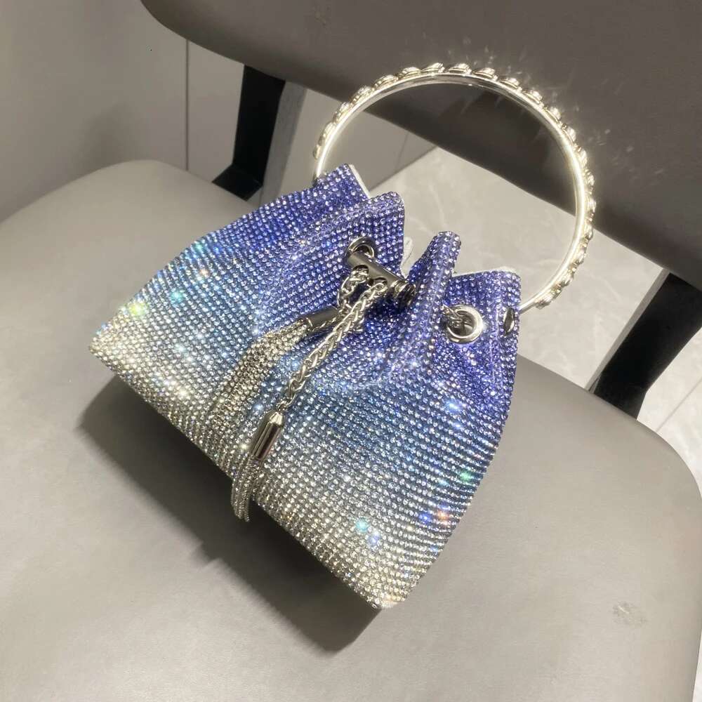 Handmade Rhinestones Evening Clutch Bag Purses And Handbag Designer Shoulder Bags Shiny Crystal Clutch Purse Bucket Bag