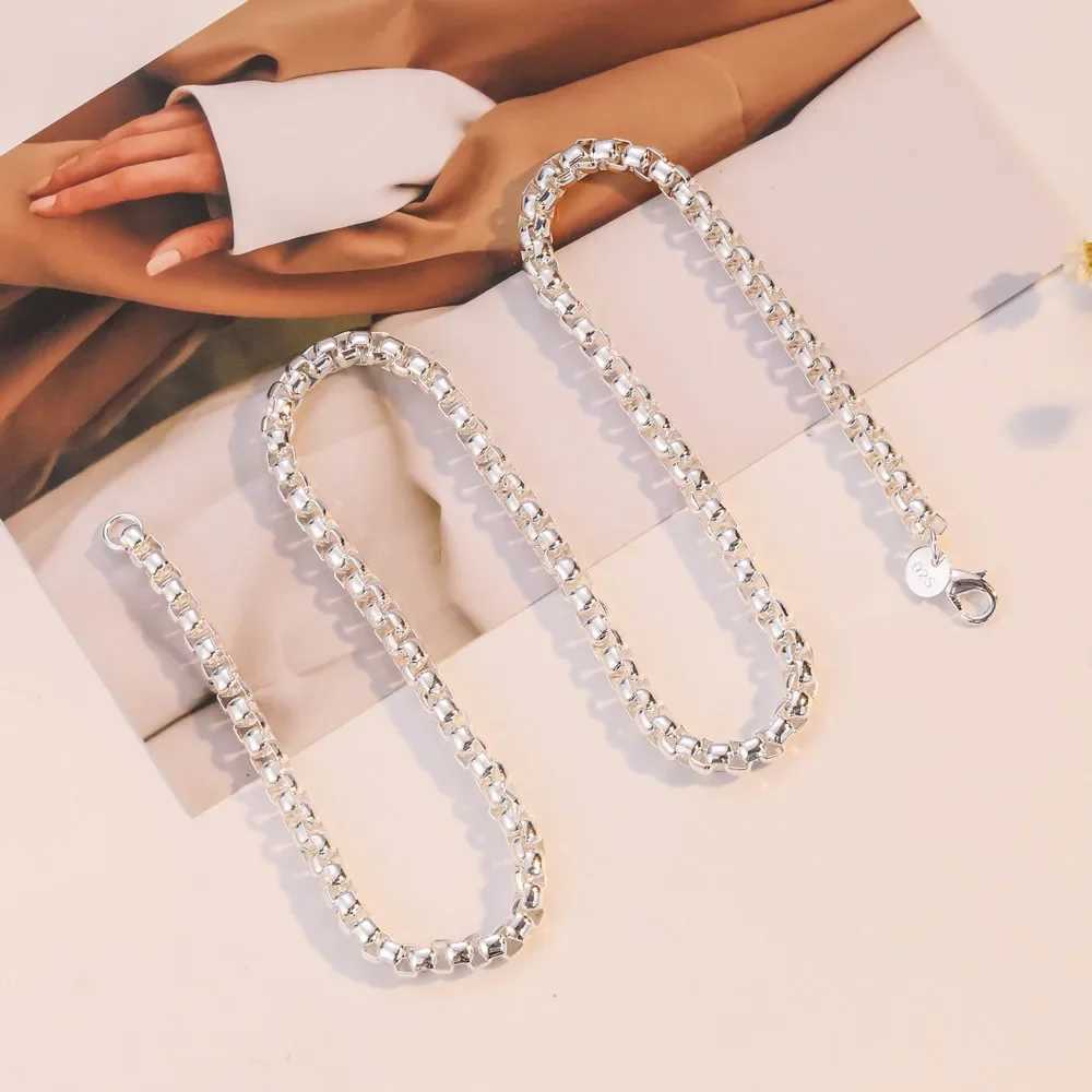 Wholesale 45-60cm 4MM Round Box Chain 925 Sterling Silver Necklaces for Men Woman Boy Fashion Jewelry Party Christmas GiftsXJ250510
