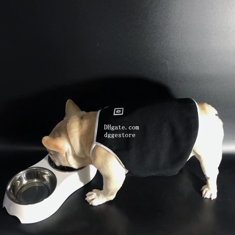 free shipping Designer Clothes Summer Apparel Cats Vest with ics Letters Cool Pet T Shirts Breathable Dog Outfit Soft Puppy Sweatshirt for French Bull