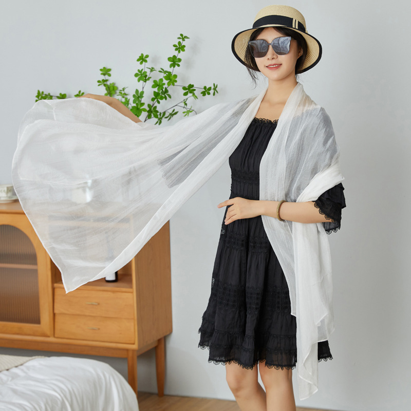 K681 Chiffon scarf wholesale scarf female evening dance props solid color long sunscreen shawl red gauze thin section