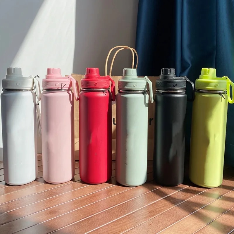 Mugs US Stock Water Bottles 710ml Tumbler Insulated Cup Sports Bottle Stainless Steel Pure Vacuum Portable Leakproof Outdoor