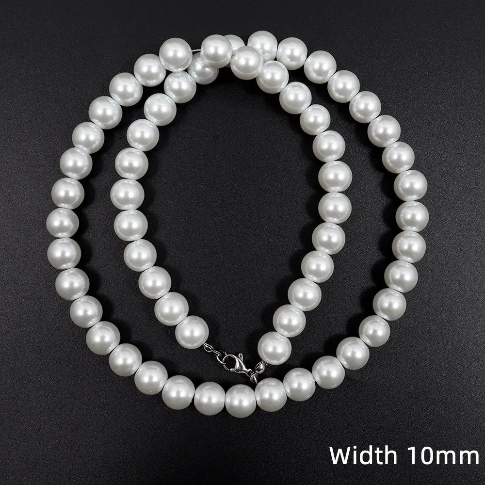 new Pearl Necklace Men Temperament Simple Handmade Strand Bead For Jewelry Gift