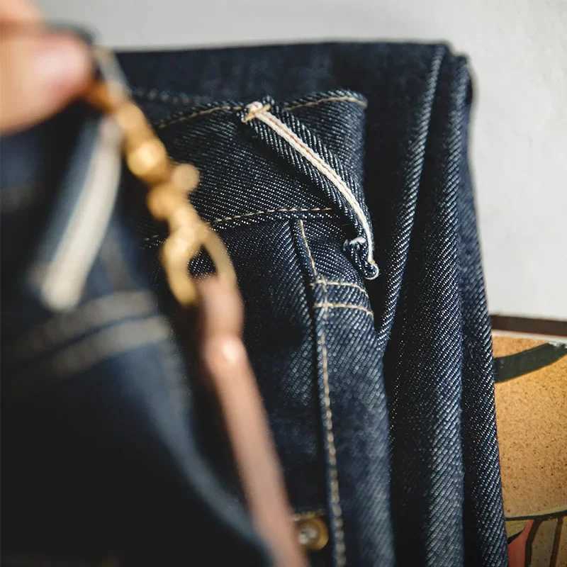 Maden Vintage Denim Jeans Washed Straight Pants Mid Waist for Men 3.5 Oz Heavy Weight Indigo Selvage Jeans Double Layer Pockets W250510