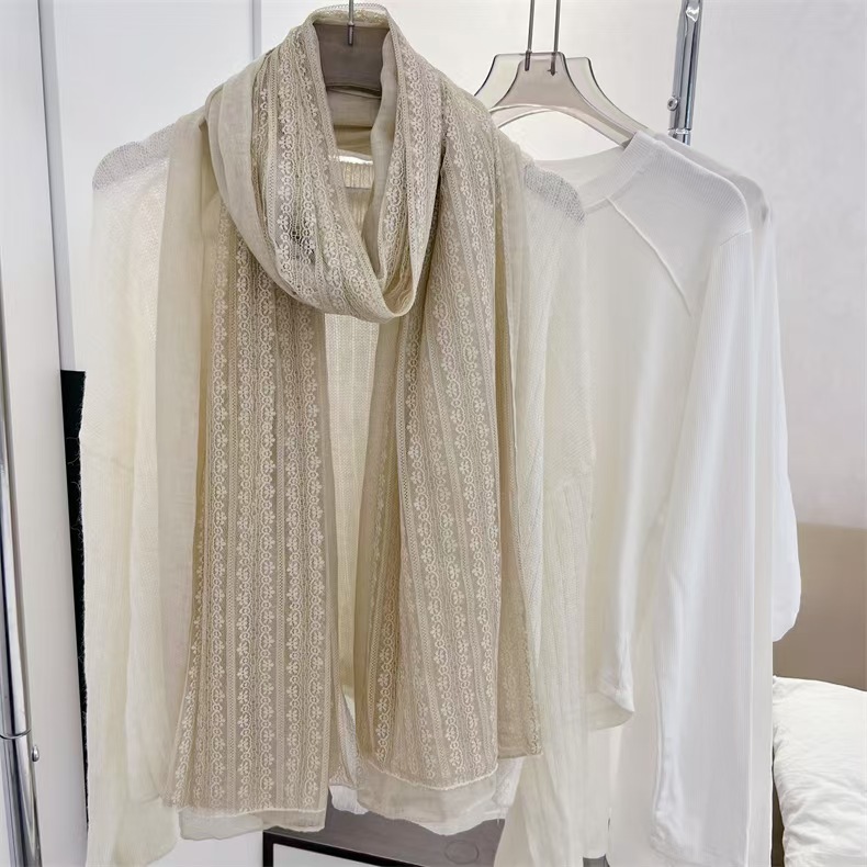 T671 linen cotton and linen thin scarf fashionable women's outer shawl early spring and summer western-style solid color silk scarf