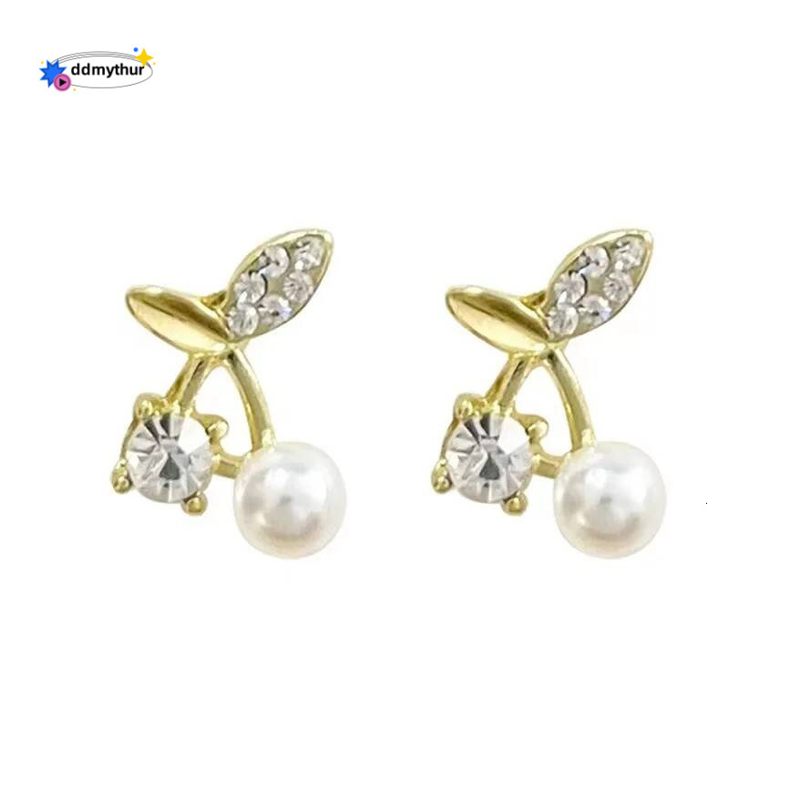 Cherry No Hole Ear Clips Inlaid Rhinestone Clip Earring Without Piercing Minimalist Earrings Jewelry CEQ269 ddmythur